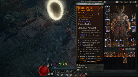 D4 Aspect of Ancestral Force stats