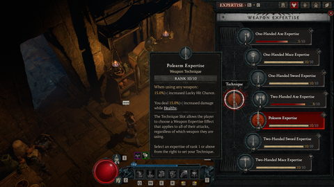D4 Polearm Expertise description