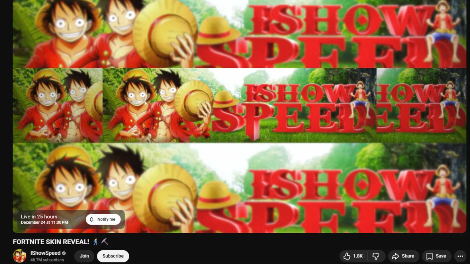 ishowspeed fortnite reveal stream