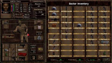 Jagged Alliance 2 Gold inventory