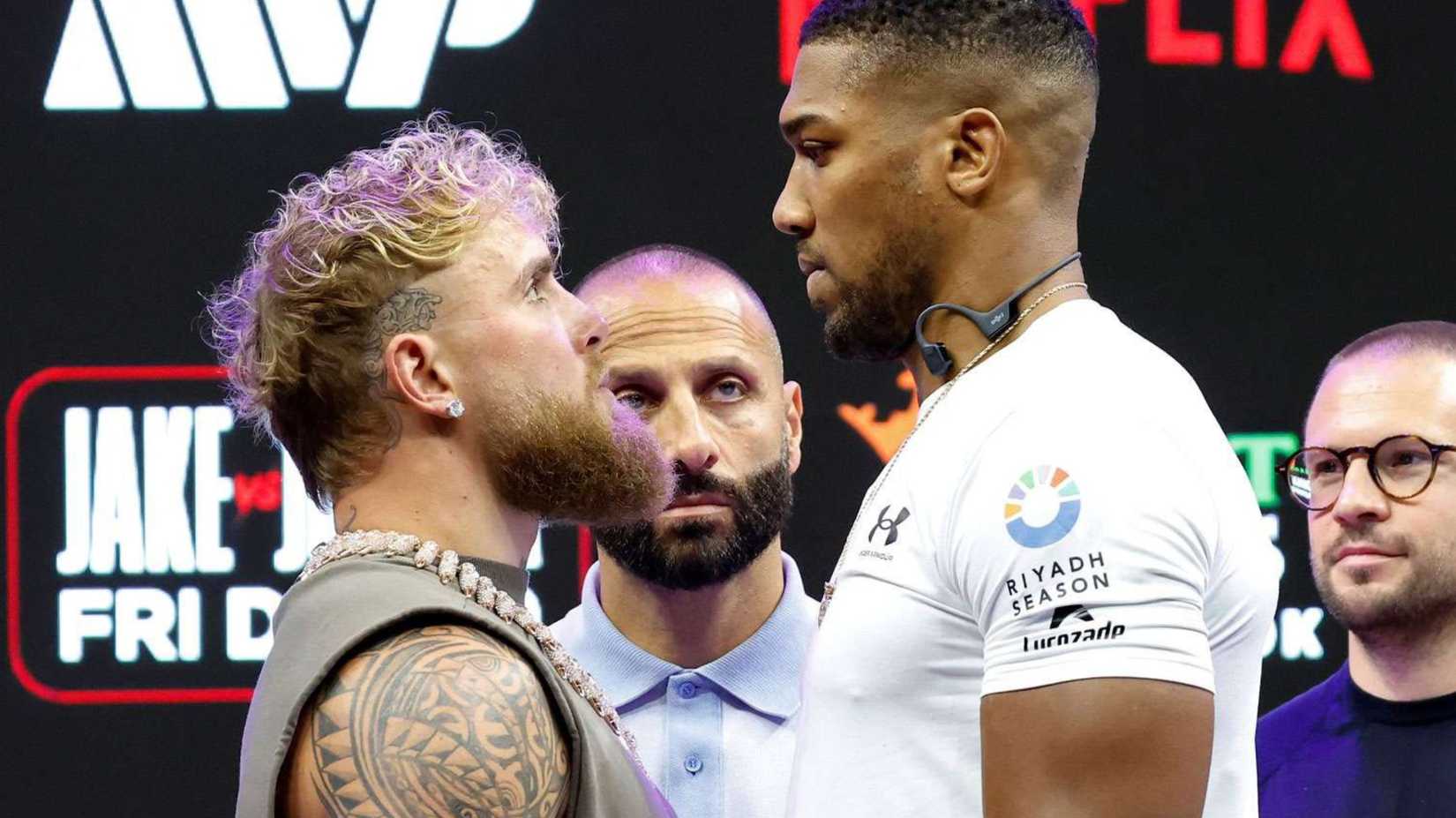 jake paul anthony joshua face off