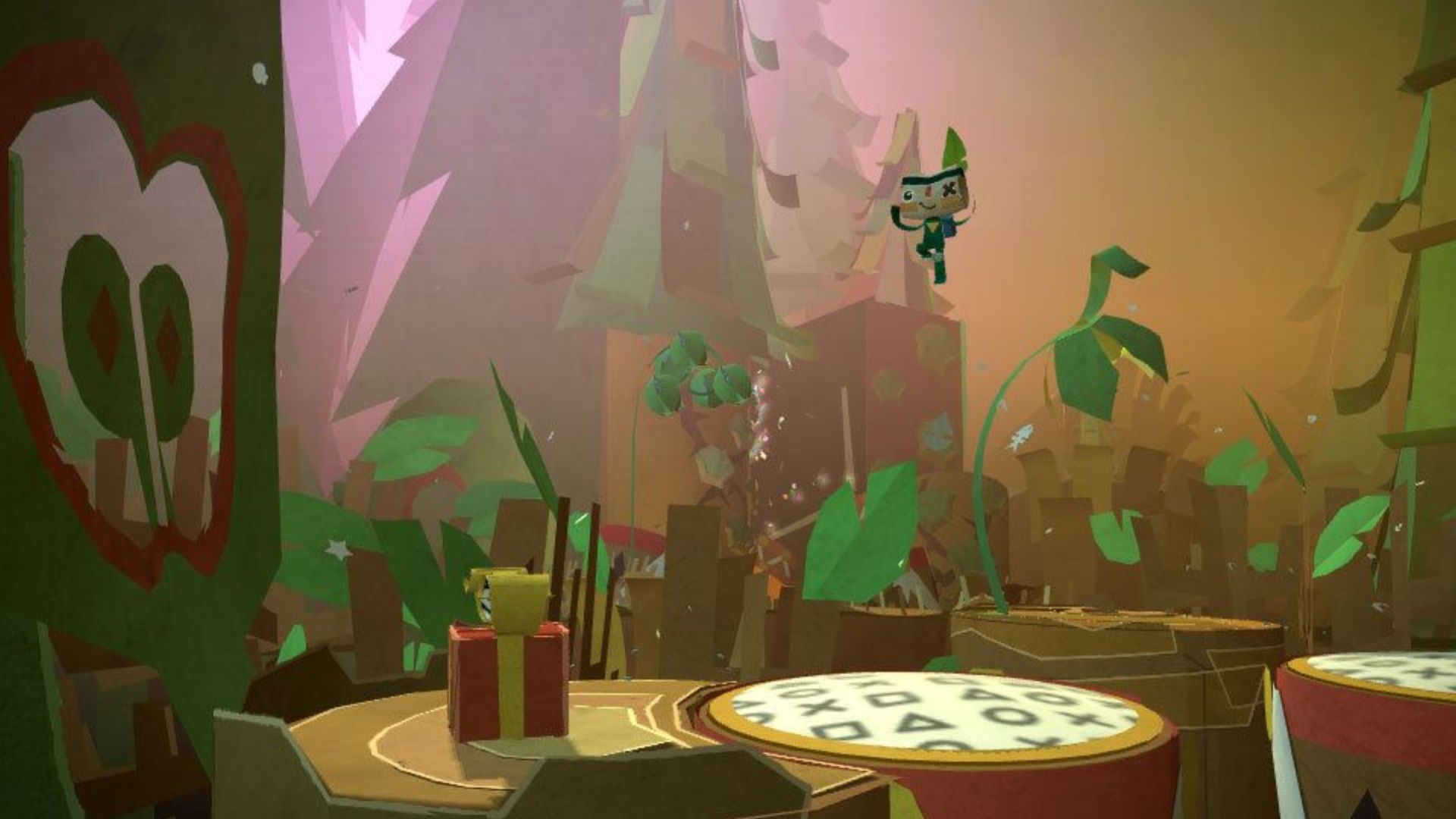 Melompat di atas drum dalam Tearaway (2013)