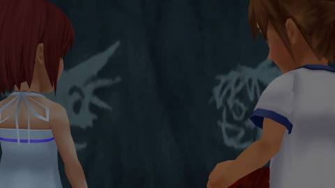 Kairi and Sora as kids in Kingdom Hearts (2002)