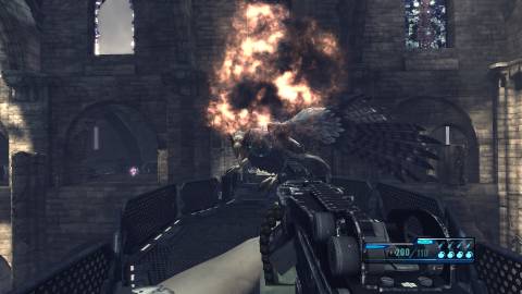 Legendary FPS Game Steam aiming machine gun at griffin