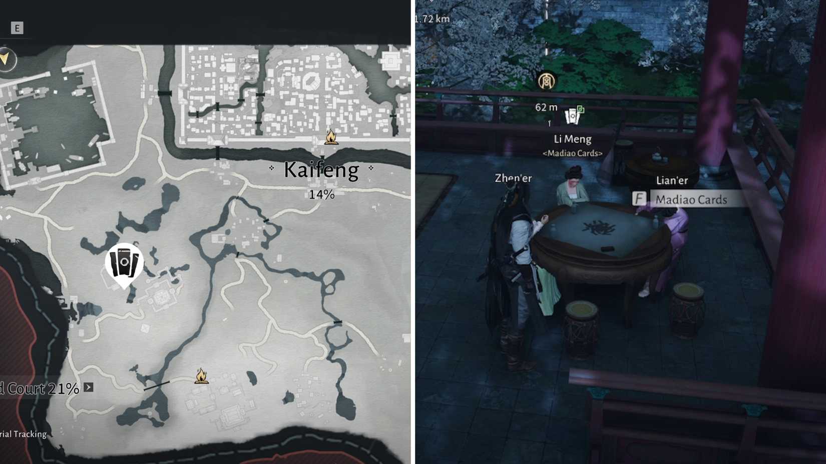 li meng madiao card location where winds meet