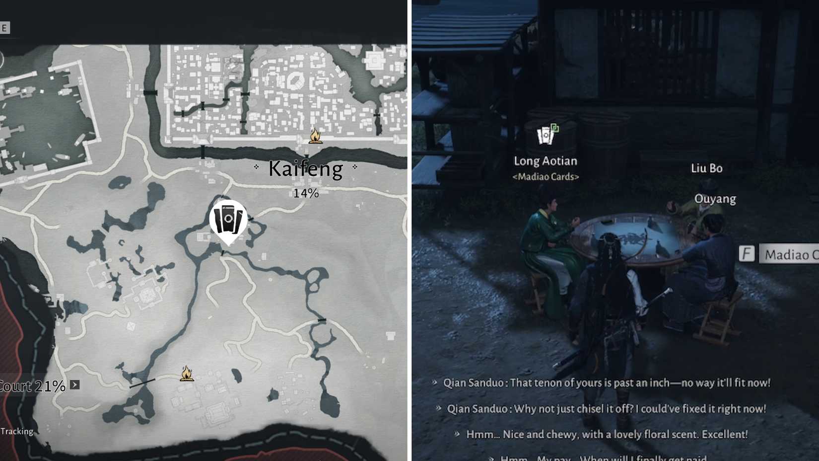 long aotian madiao card location where winds meet