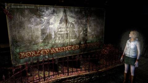 Looking at a billboard in Silent Hill 3 (2003)