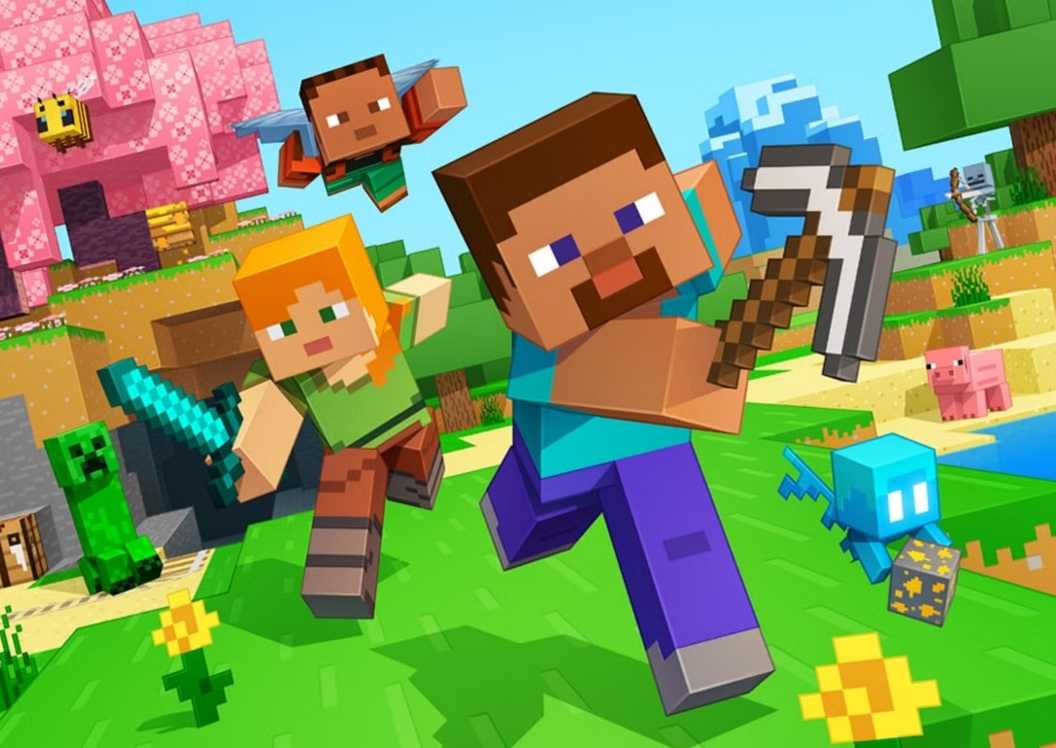 Tangkapan layar Minecraft mega farm pewarna yang indah