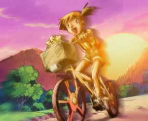 Misty dengan sepedanya