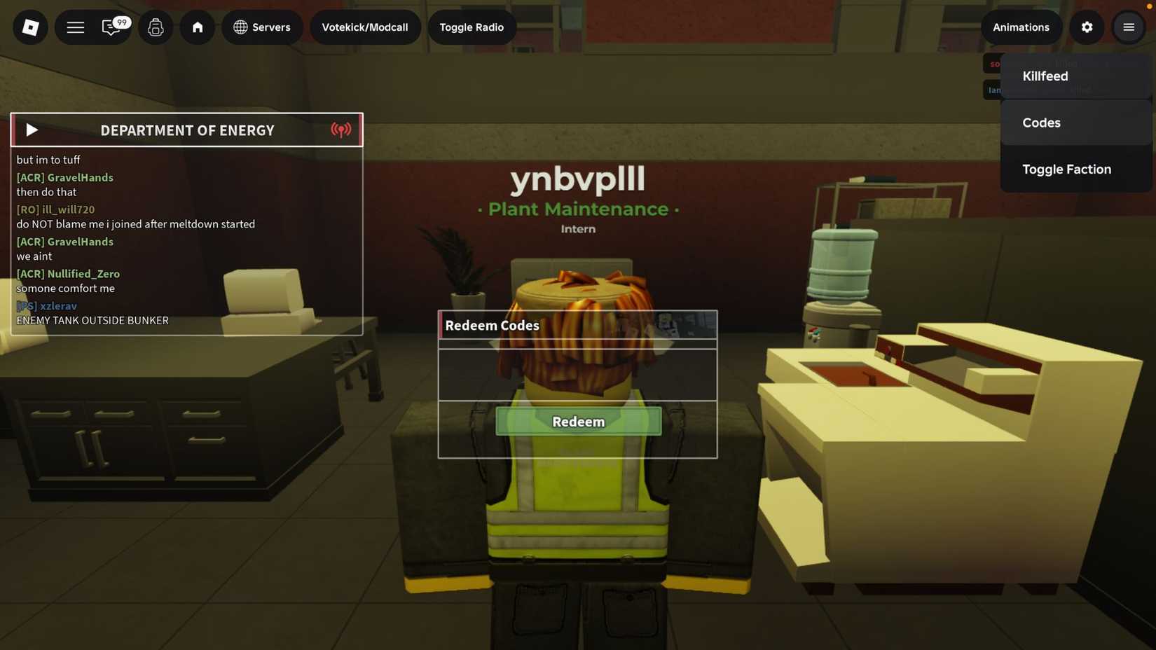 Naramo Nuclear Plant V2 the codes tab