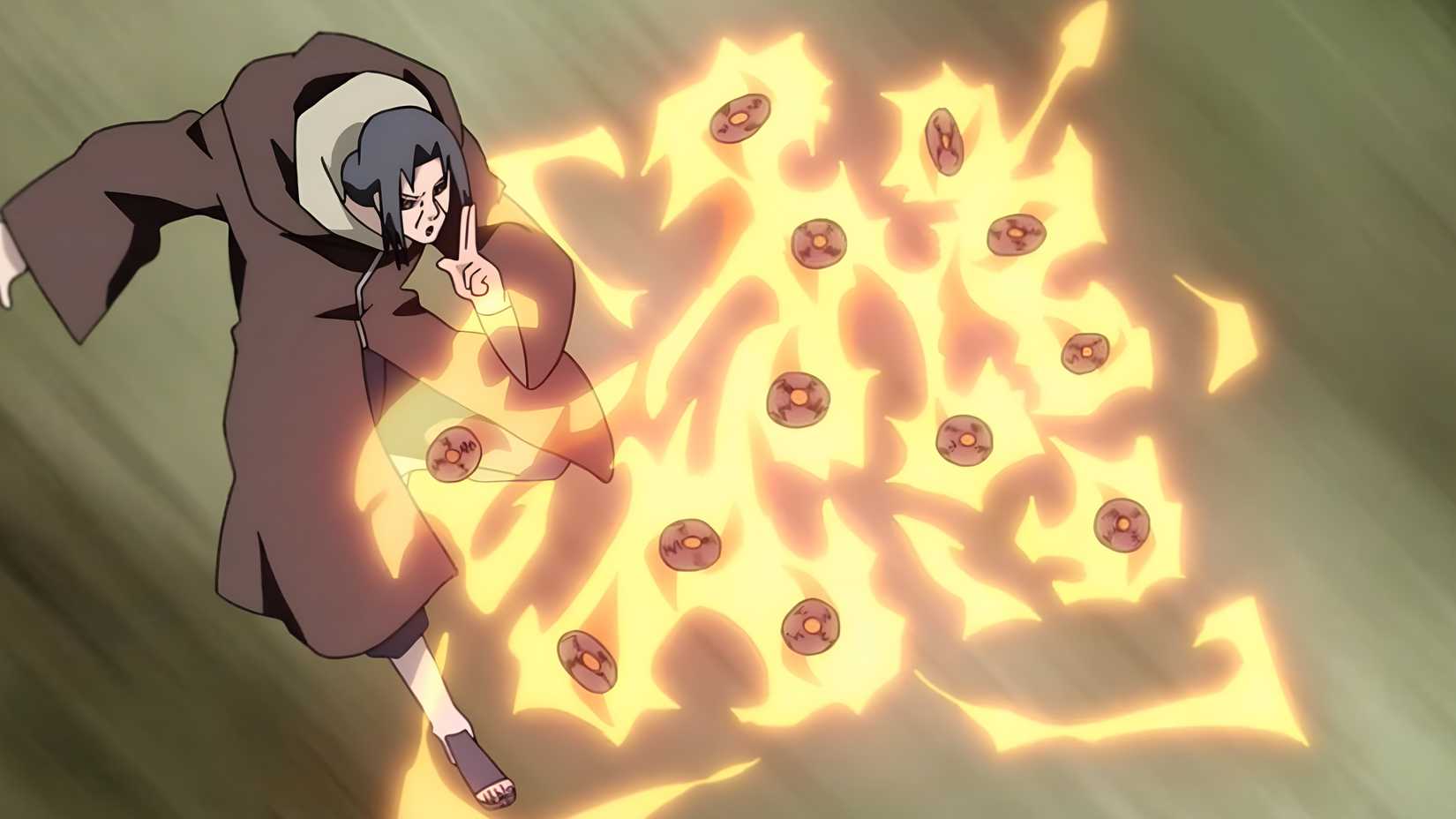 naruto itachi fire release phoenix sage flower nail crimson