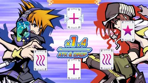 Neku and Shiki doing a combo attack in The World Ends With You (2018)