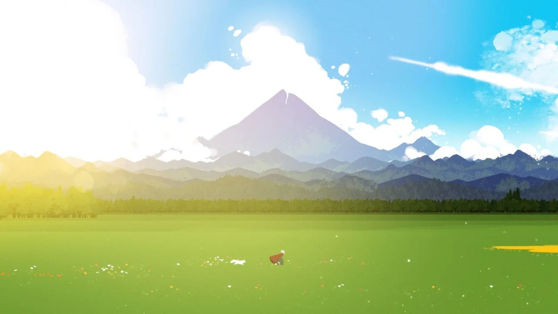 Neva Character And Companion Run Through Field 