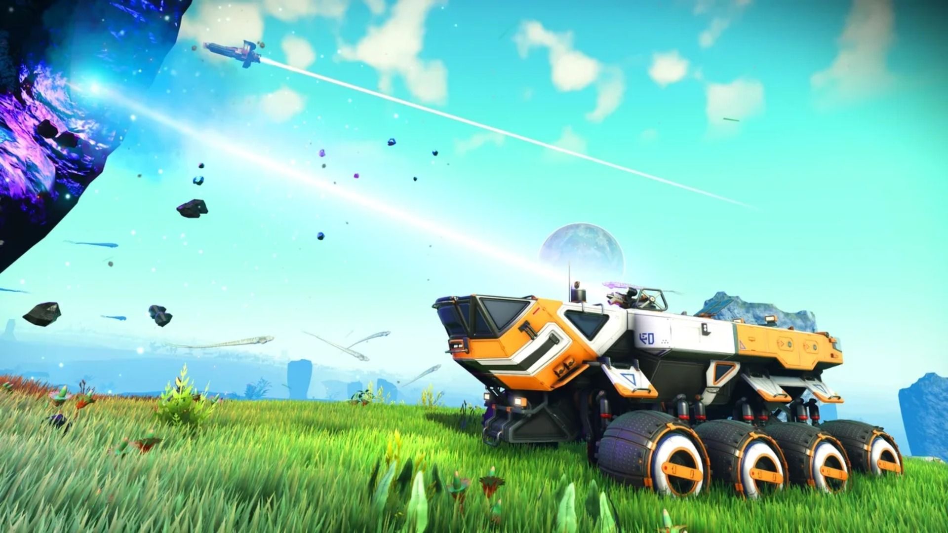 Kendaraan Beroda di Permukaan Planet No Man's Sky