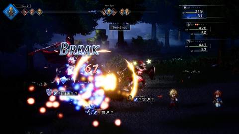 Octopath Traveler 0 Boss prepares special attack but its interrupted by players