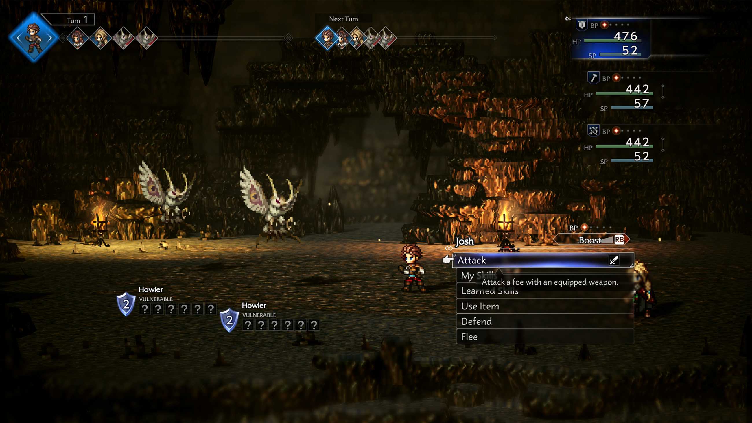 Octopath Traveler 0 combat Howlers