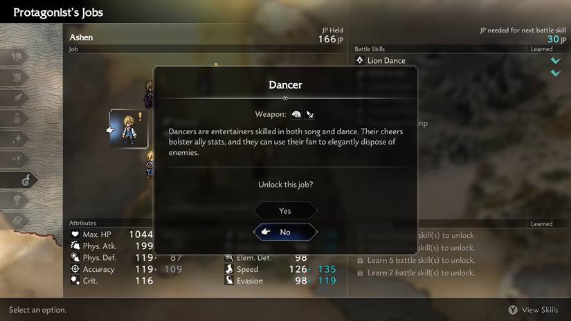 Octopath Traveler 0 Jobs Dancer