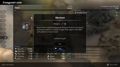 Octopath Traveler 0 Jobs Merchant
