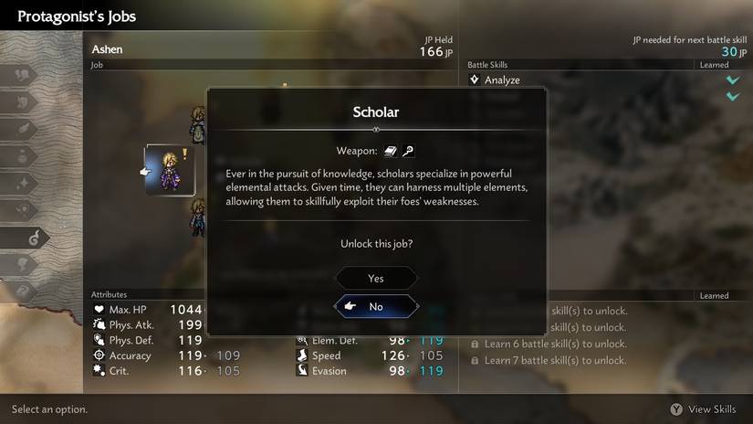 Octopath Traveler 0 Jobs Scholar