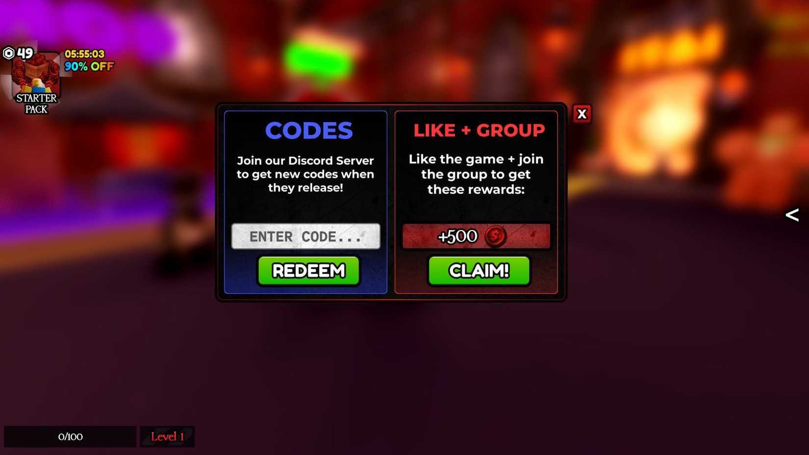 One of Us the codes tab