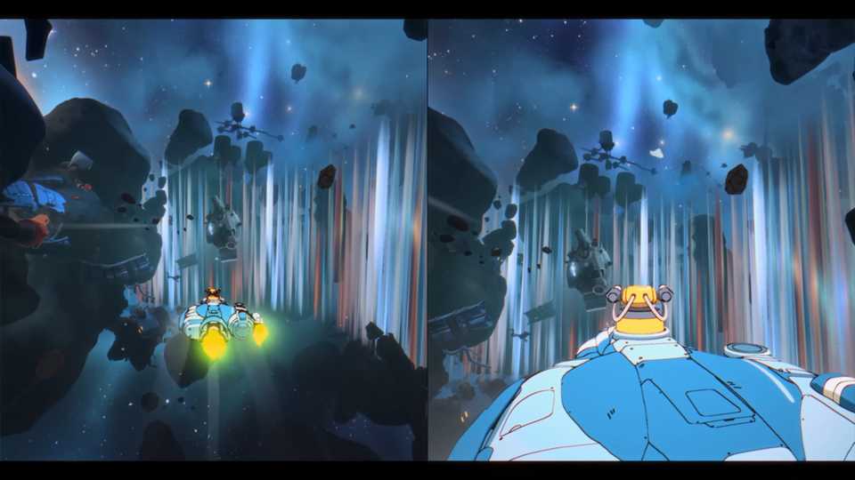 orbitals co-op game player controls ship, other controls turret