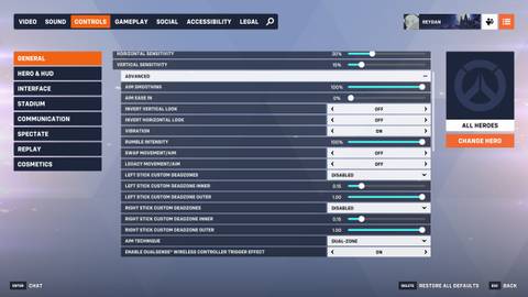 overwatch 2 aim assist pre-season 20 options