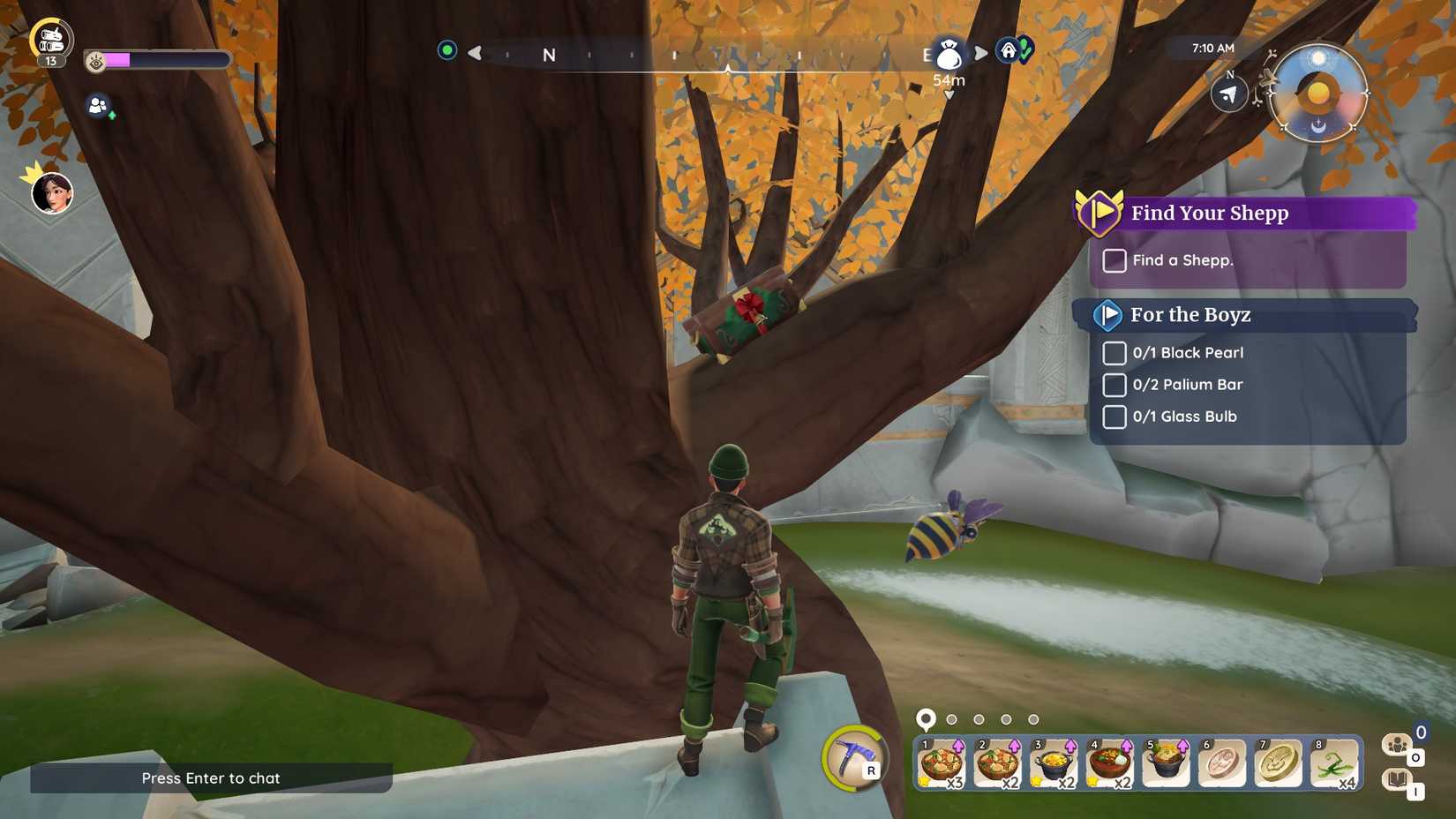 The location of the third Winterlights Challenge chest in Palia