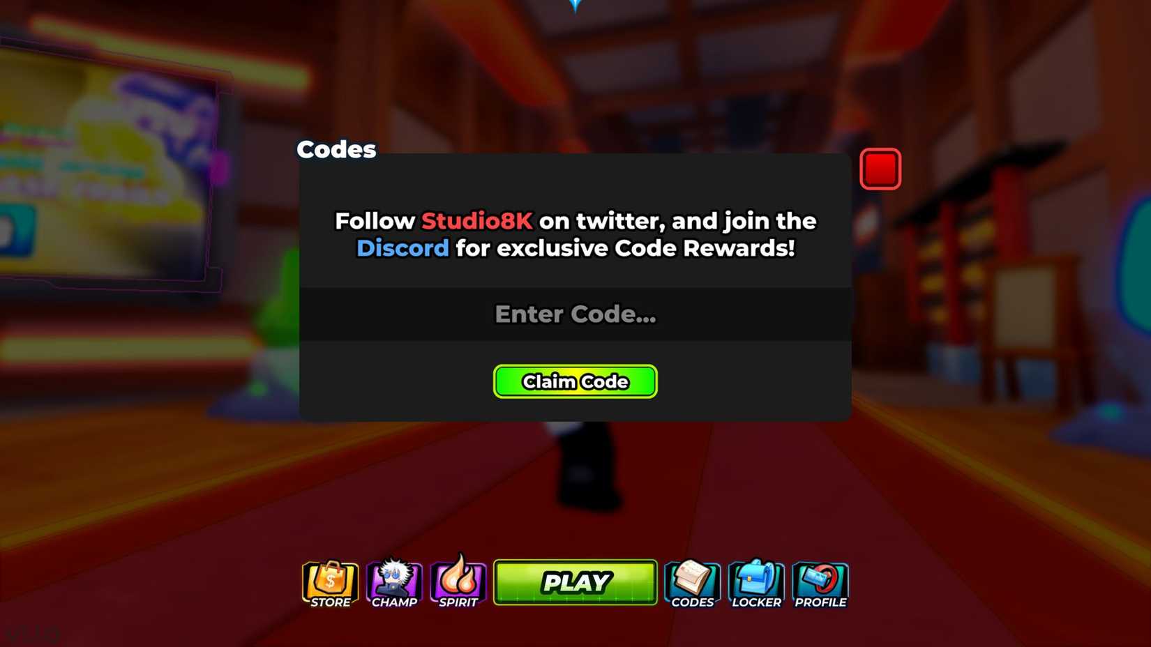 Parkour Champions the codes tab