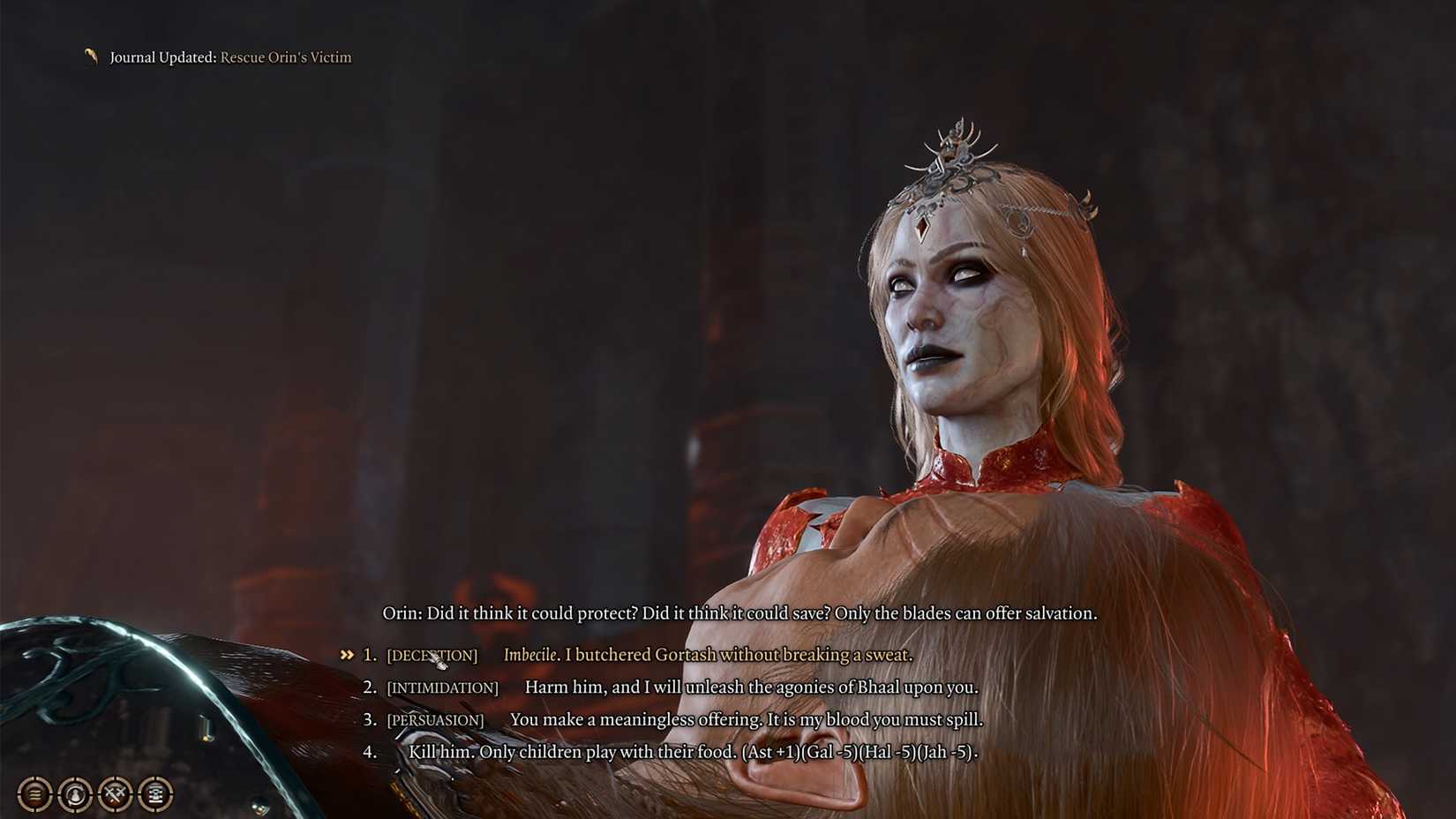 persuade orin not to kill victim in bg3