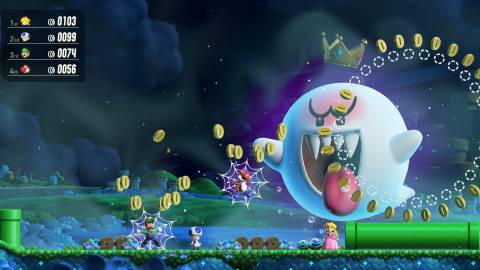 Playing a boss mini-game in Super Mario Bros Wonder Nintendo Switch 2 Edition + Meetup in Bellabel Park