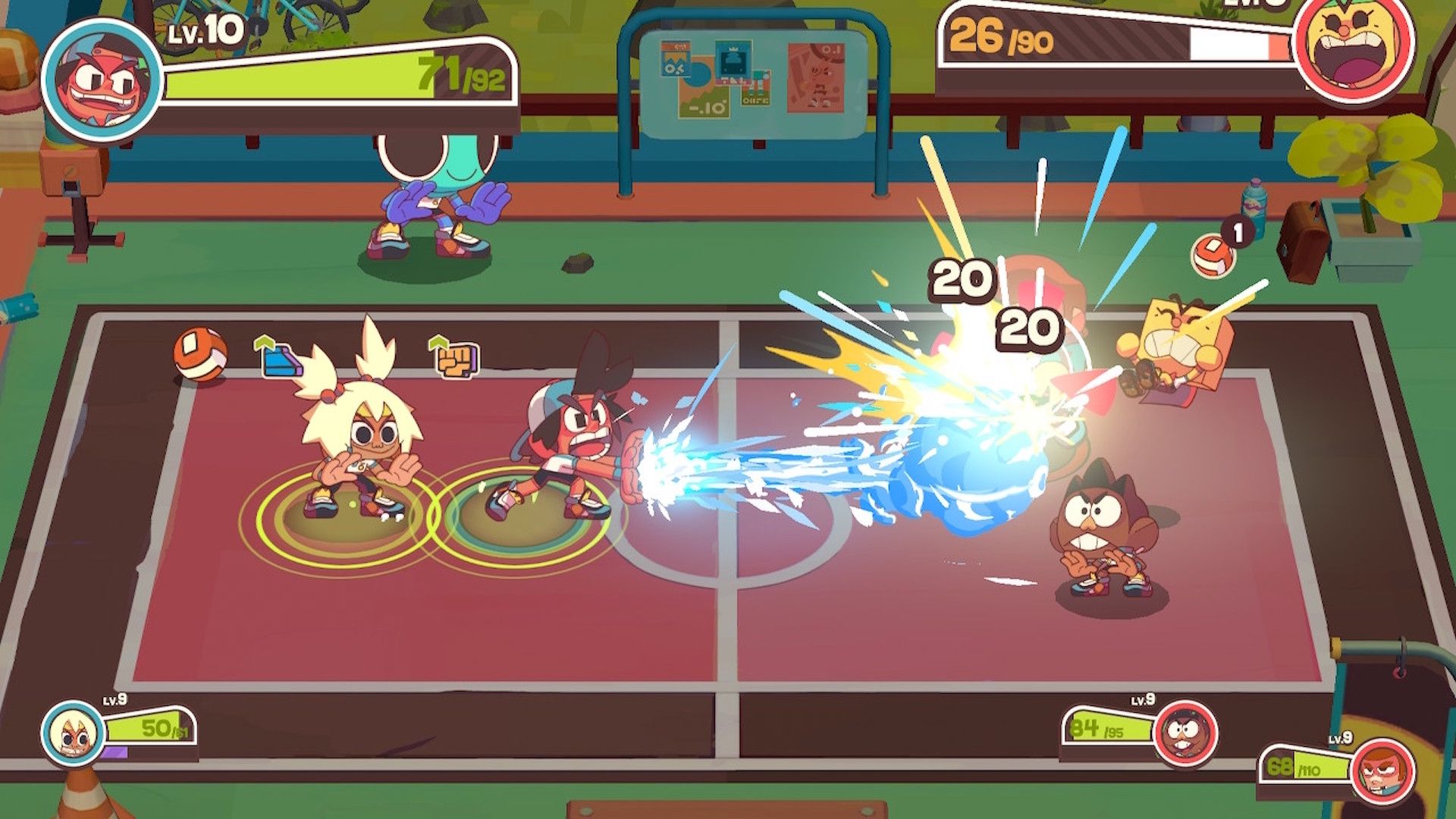 Playing a match in Dodgeball Academia