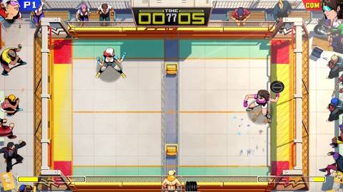 Playing a versus match in Windjammers 2