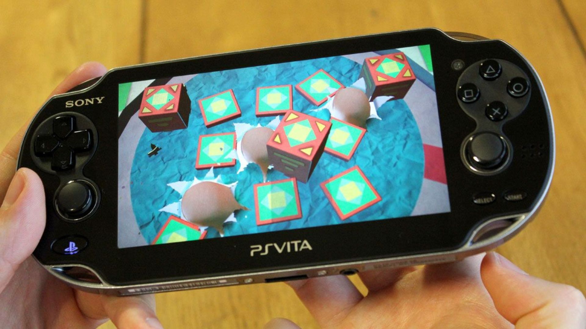 Playing Tearaway on a PS Vita (2013)