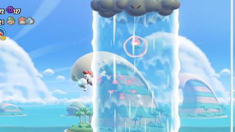 Playing through Downpour Uproar in Super Mario Bros Wonder (2023)