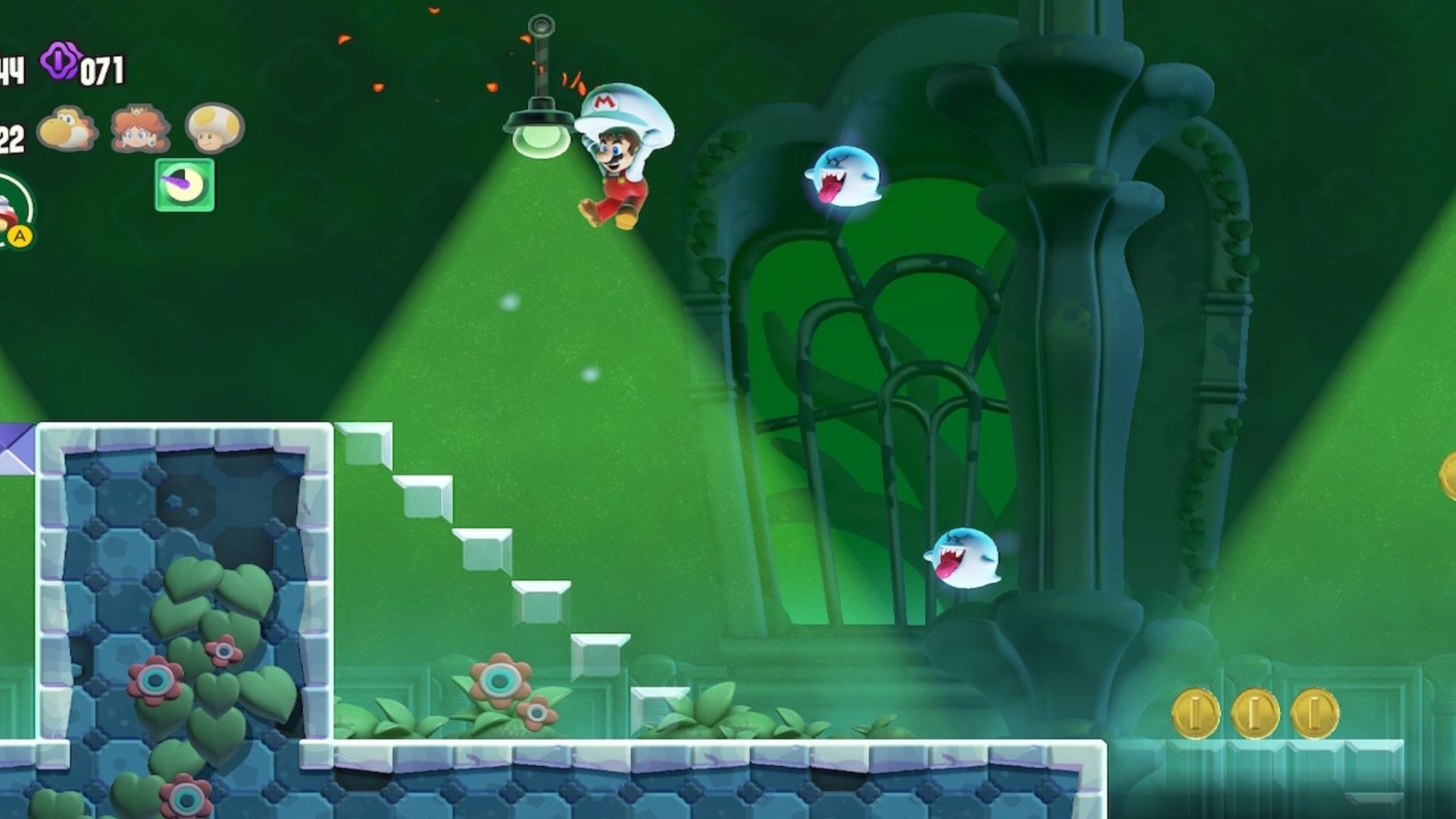 Playing through Light-Switch Mansion in Super Mario Bros Wonder (2023)