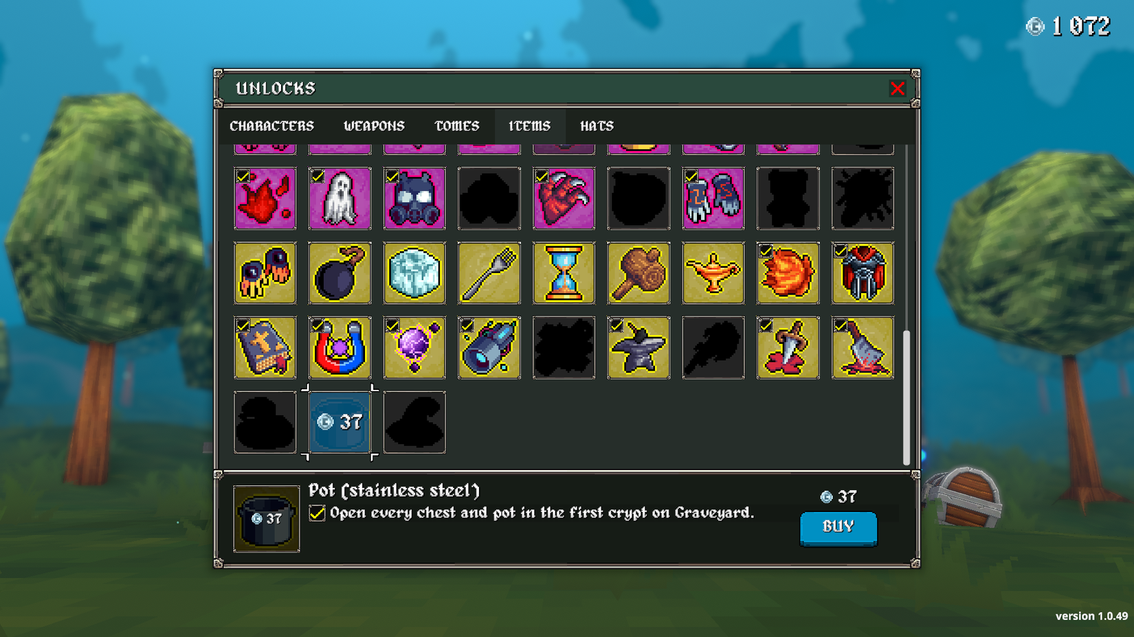 pot unlock screen megabonk