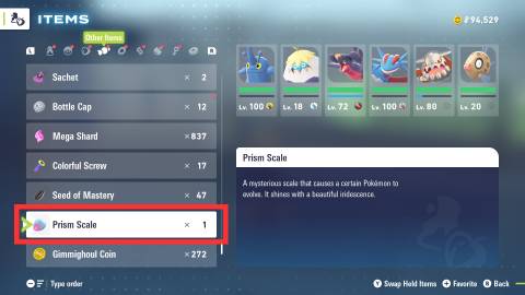 prism scale pokemon legends za