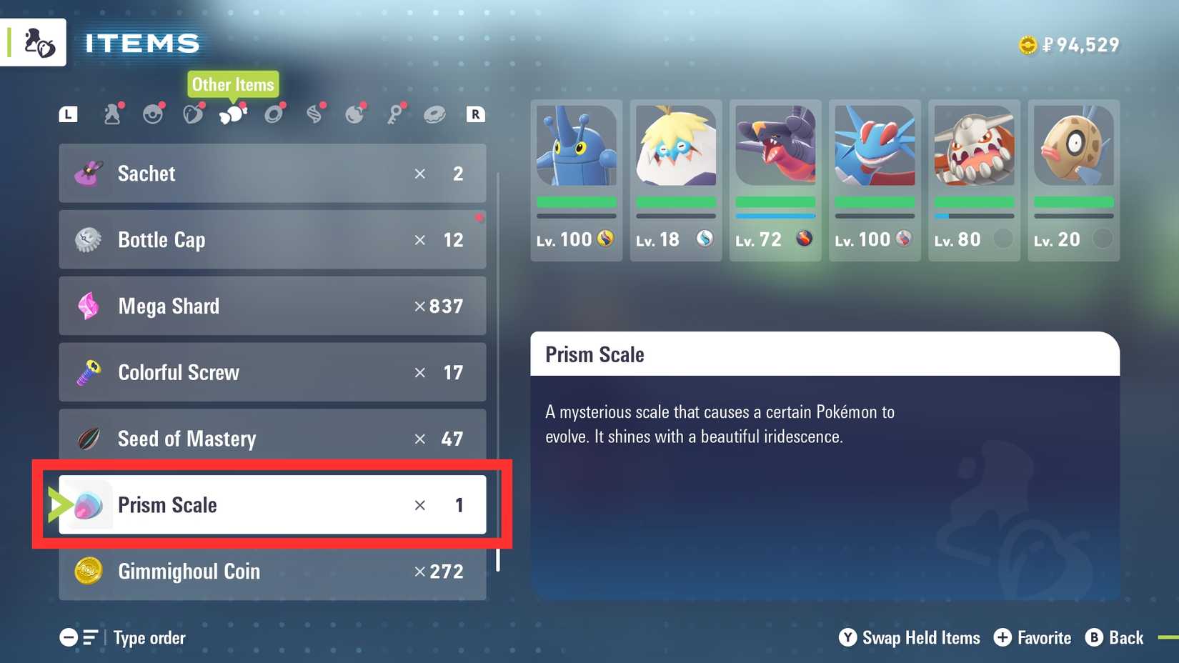 prism scale pokemon legends za