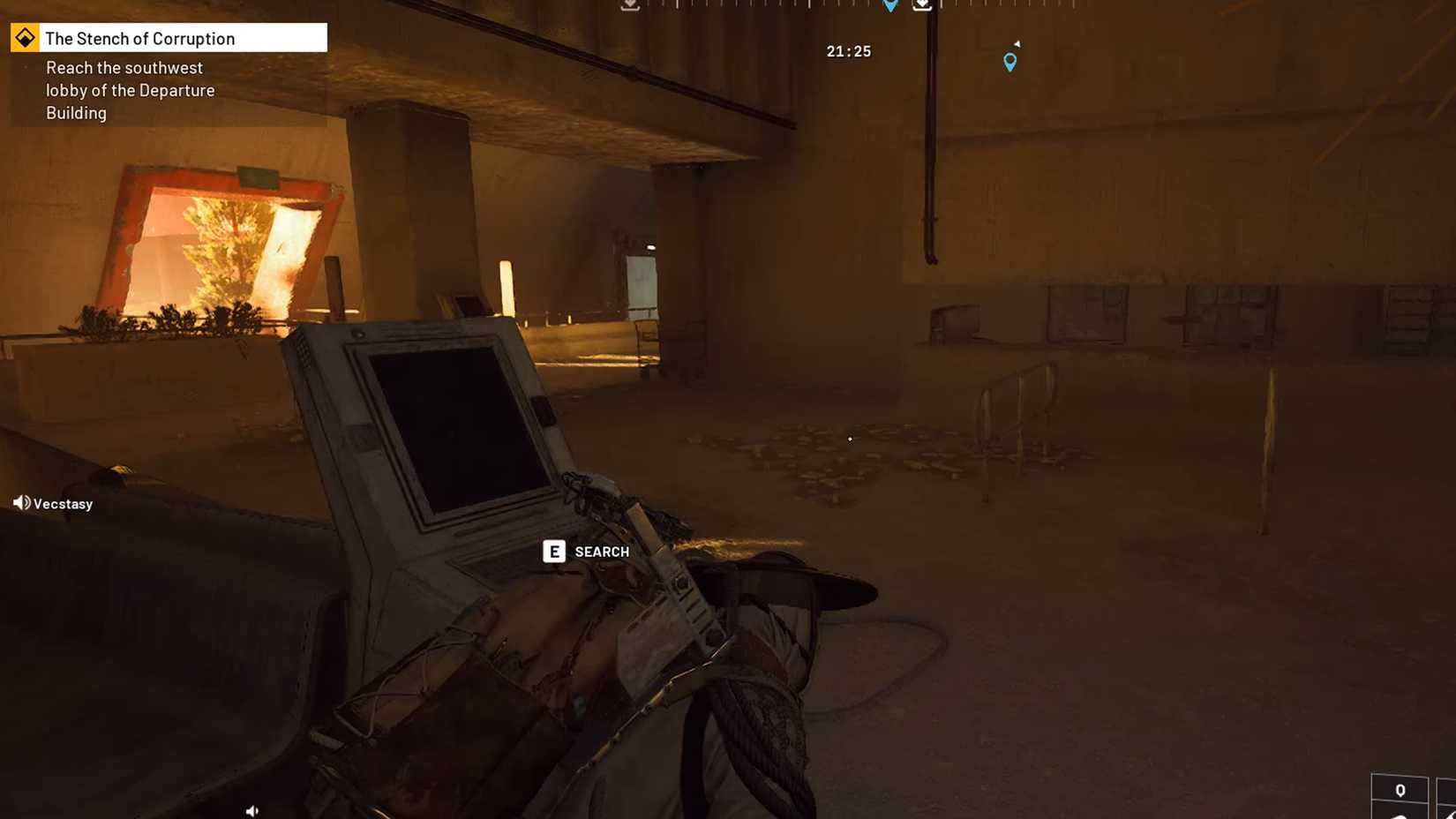 Acesse o saguão sudoeste do edifício de embarque em ARC Raiders. Guia da missão O Fedor da Corrupção em ARC Raiders | Dropraro