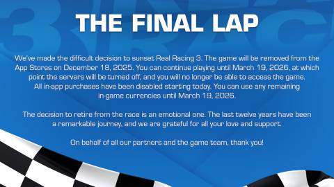 Real Racing 3 Closure Announcement