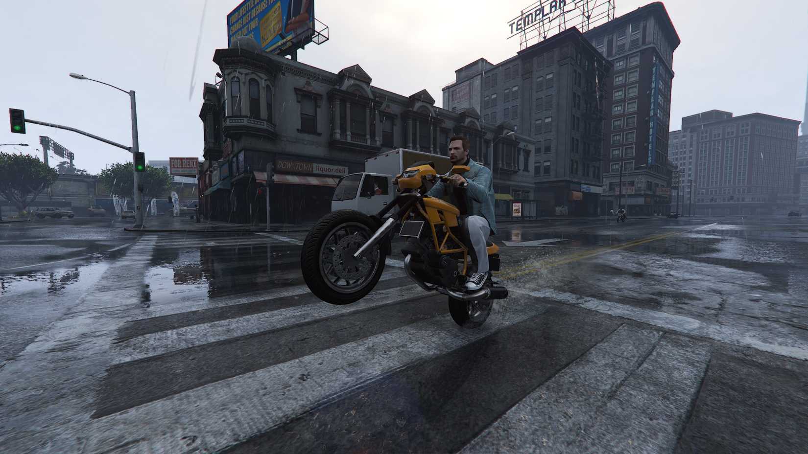 riding a motorcycle