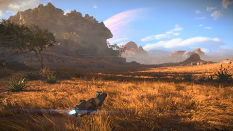 Riding a speeder in Star Wars Outlaws (2024)