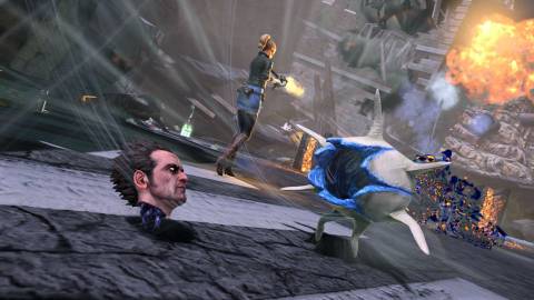 Rolling around as a head in NeverDead