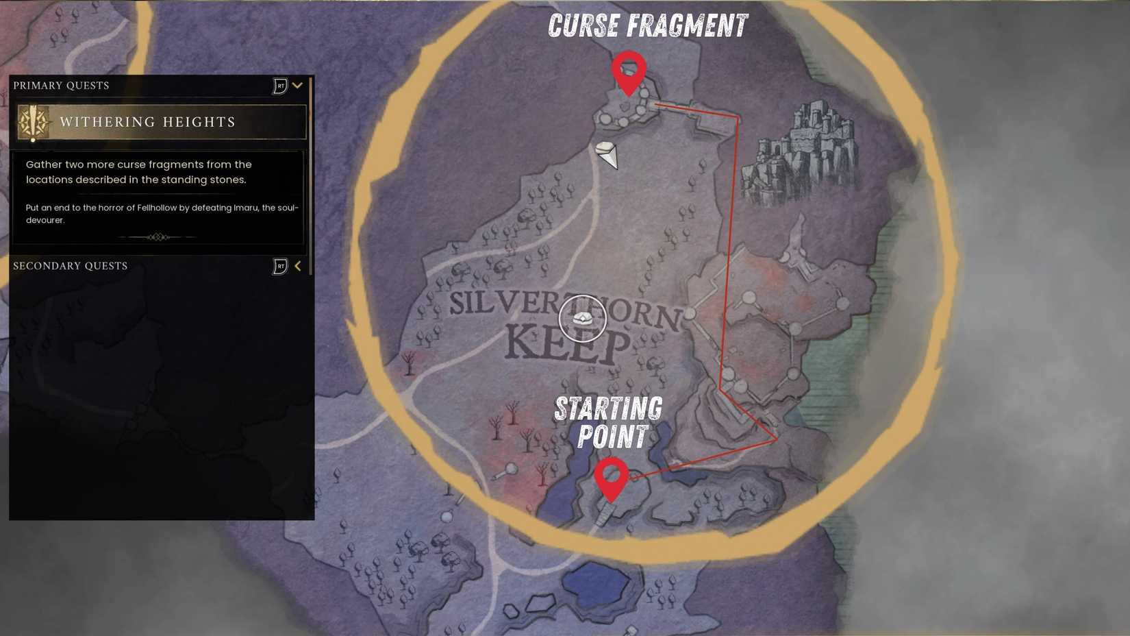 RuneScape Dragonwilds Silverthron Keep Curse Fragment Location