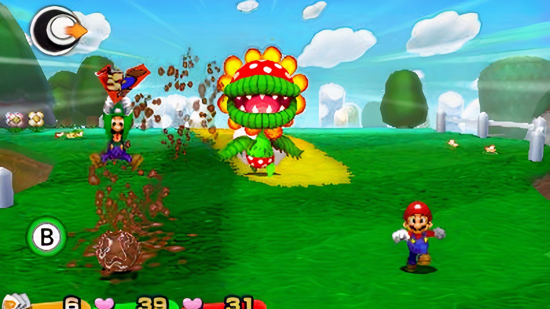 Running from an enemy in Mario & Luigi Paper Jam