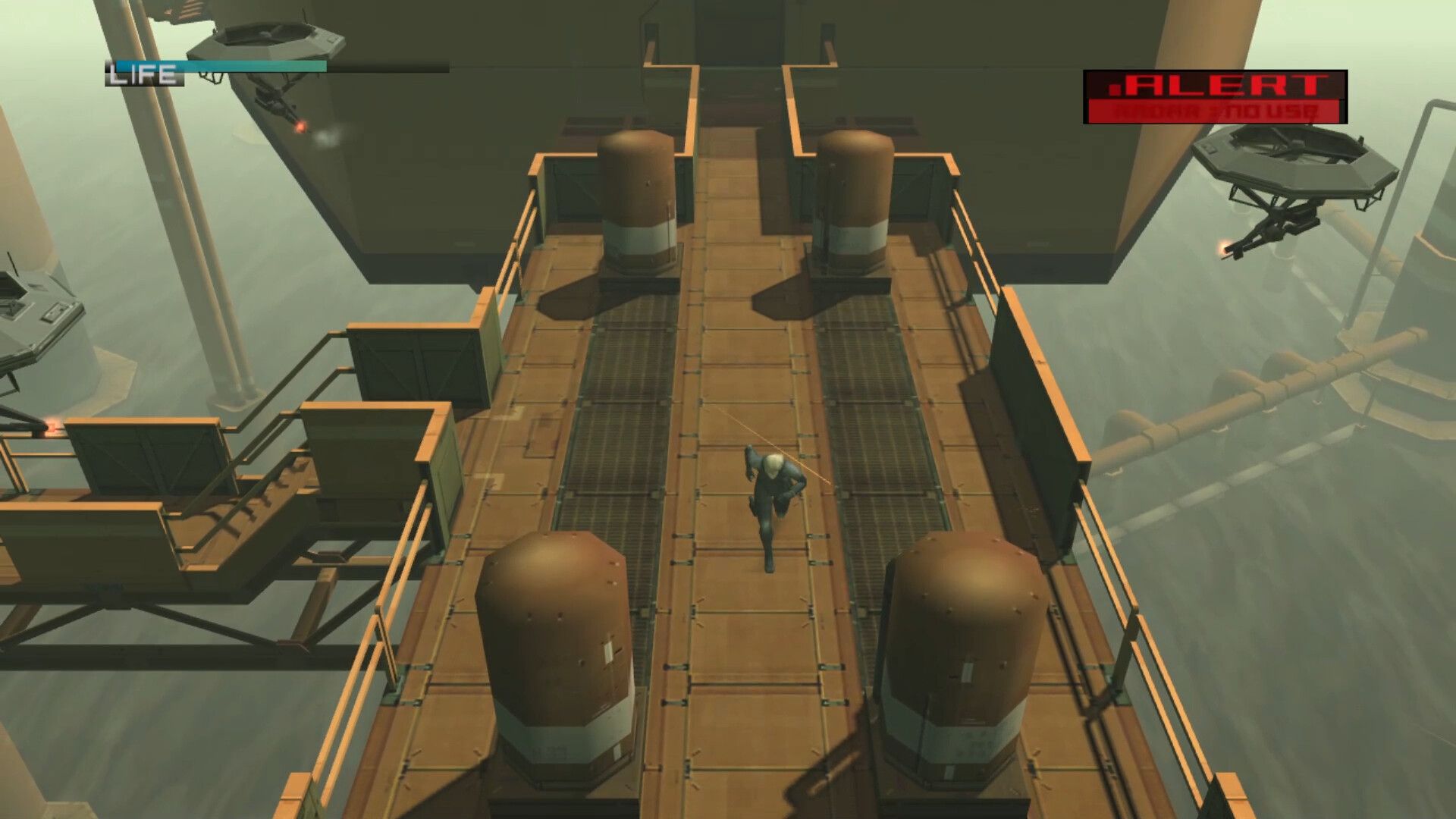 Running from drones in Metal Gear Solid 2 Sons of Liberty