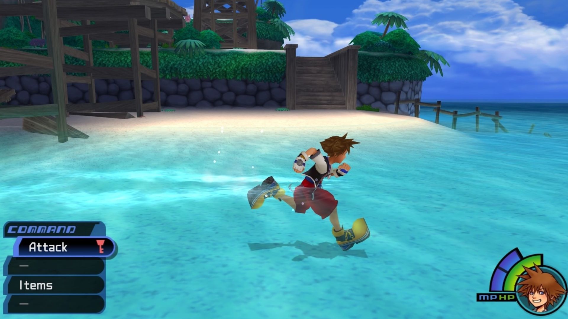 Running in water in Kingdom Hearts (2002)