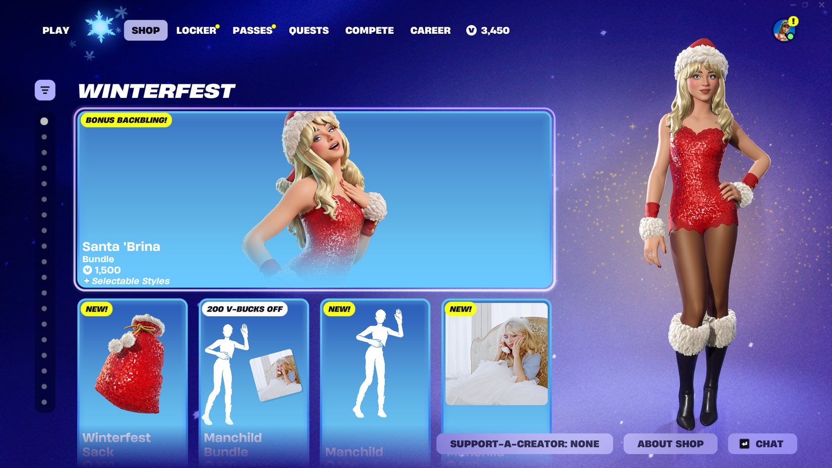 sabrina carpenter winterfest skin