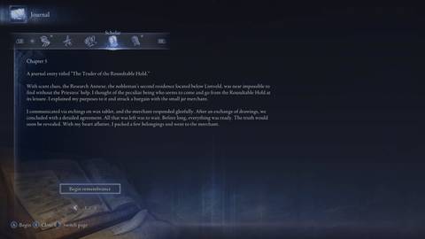Scholar Remembrance Chapter 5 Journal in Elden Ring Nightreign