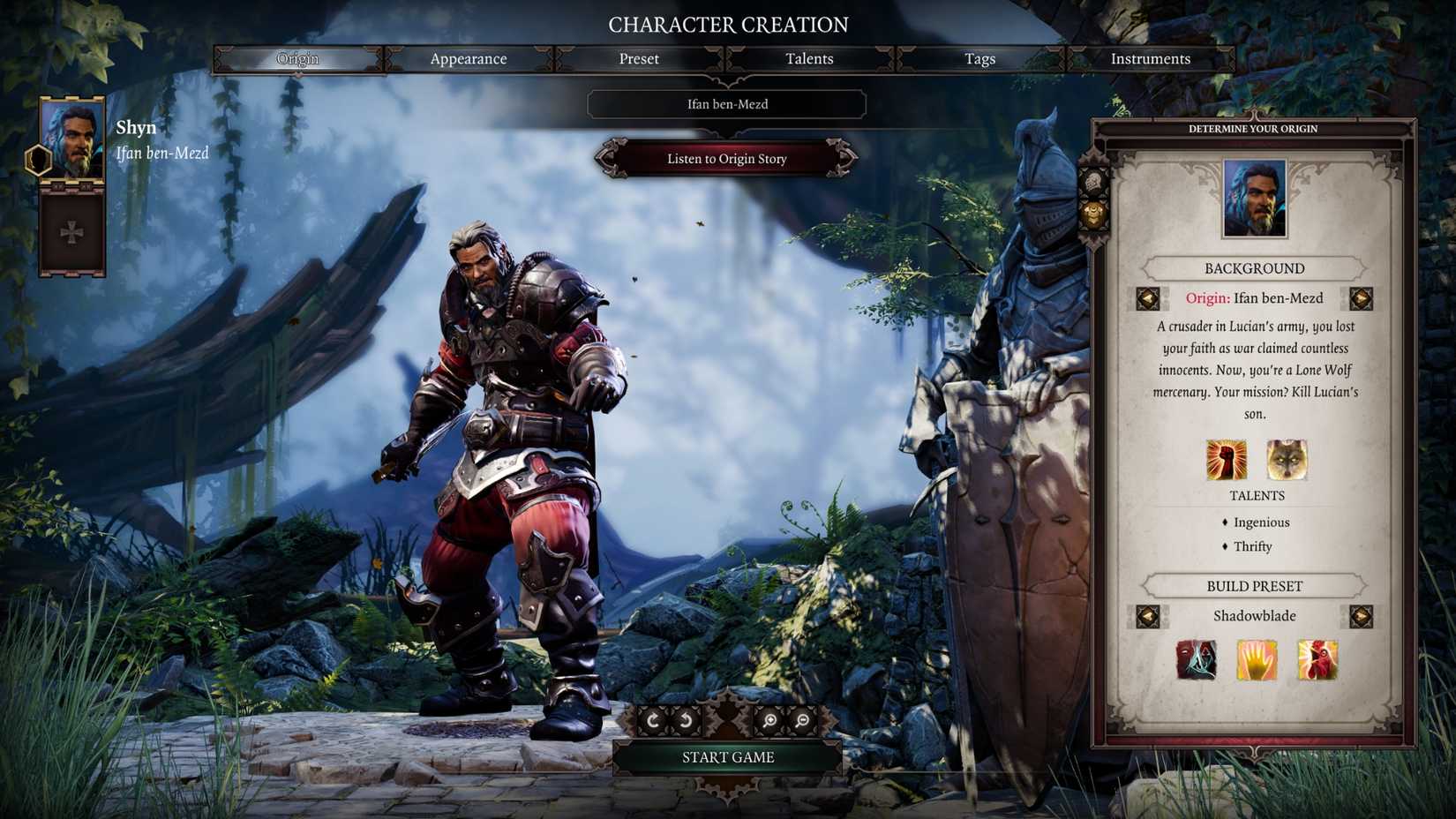 Shadowblade build for ifan in divinity original sin 2 dos2